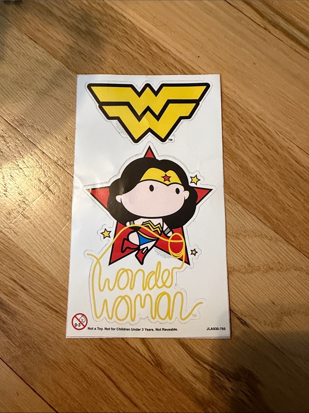 2pc Wonder Woman Sticker Sheet - Yellow, Red, Black